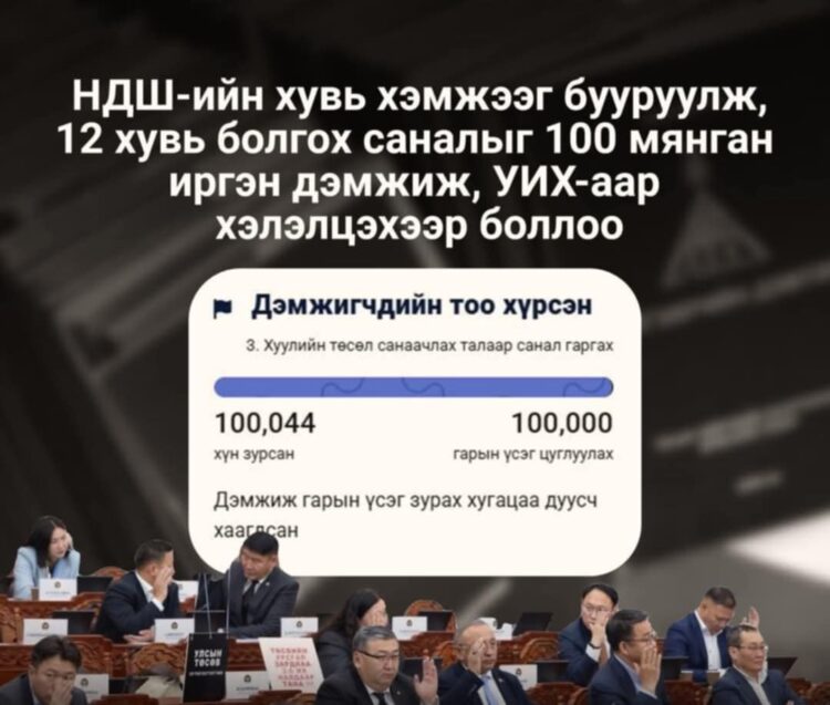 НДШ-ийн хувь хэмжээг бууруулах санал 100 мянгад хүрэв