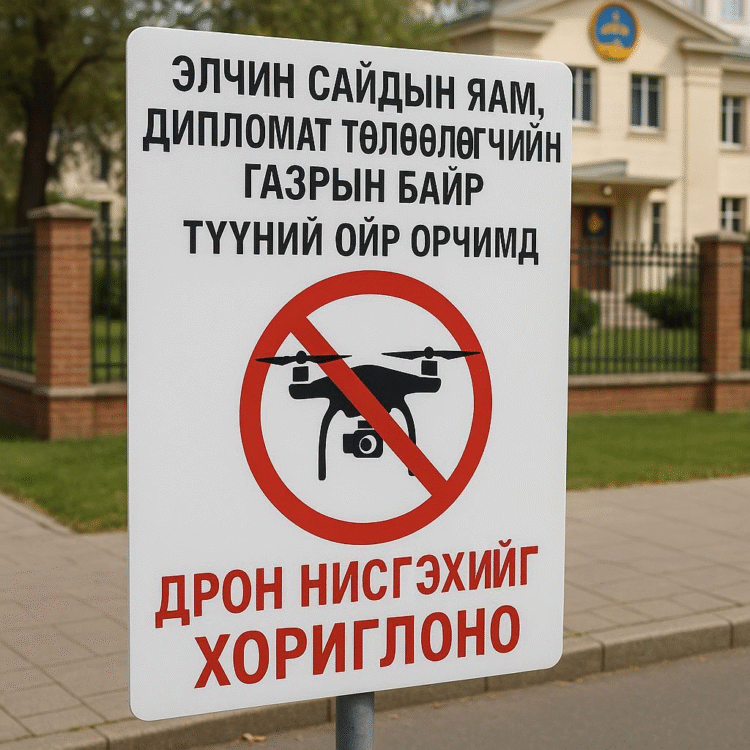 ЭЛЧИН САЙДЫН ЯАМ, ДИПЛОМАТ ТӨЛӨӨЛӨГЧИЙН ГАЗРЫН ОРЧИМД ДРОН НИСГЭХИЙГ ХОРИГЛОНО
